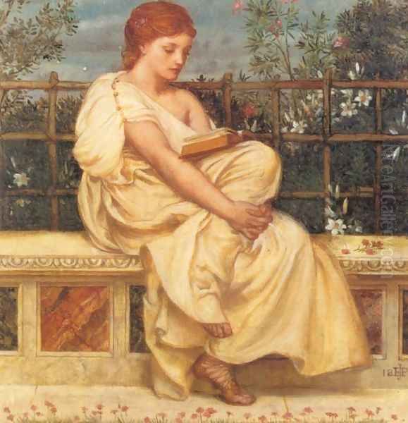 Reading Oil Painting by Sir Edward John Poynter