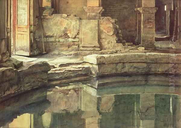 The Roman Circular Bath at Bath Oil Painting by Sir Edward John Poynter