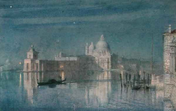 Santa Maria Della Salute, Venice, Moonlight, 1863 Oil Painting by Sir Edward John Poynter