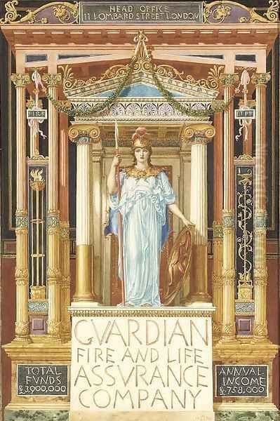 Design for the Guardian Fire and Life Assurance Company Oil Painting by Sir Edward John Poynter