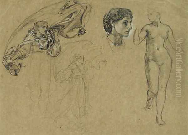 Studies of Michelangelo and Phidias Oil Painting by Sir Edward John Poynter