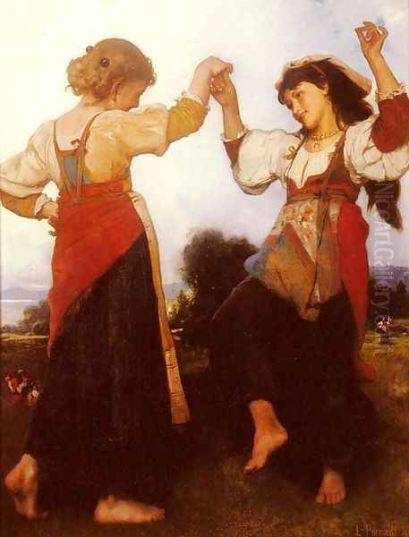 La Tarantella (The Tarantella) Oil Painting by Leon-Jean-Basile Perrault