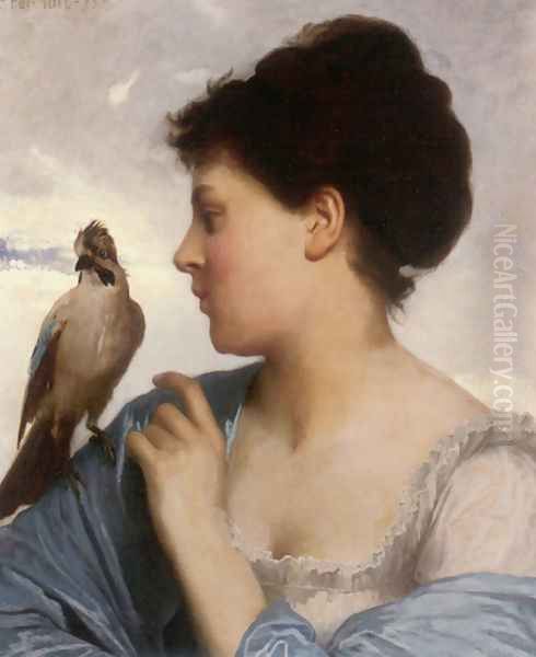 The Bird Charmer Oil Painting by Leon-Jean-Basile Perrault