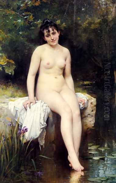 The Bather 2 Oil Painting by Leon-Jean-Basile Perrault