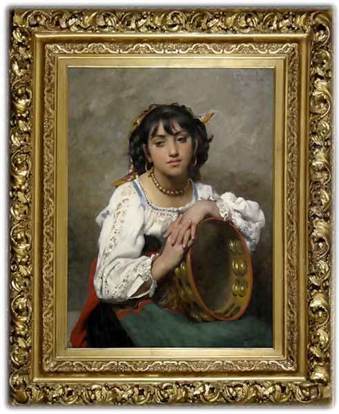 The Tambourine Girl Oil Painting by Leon-Jean-Basile Perrault