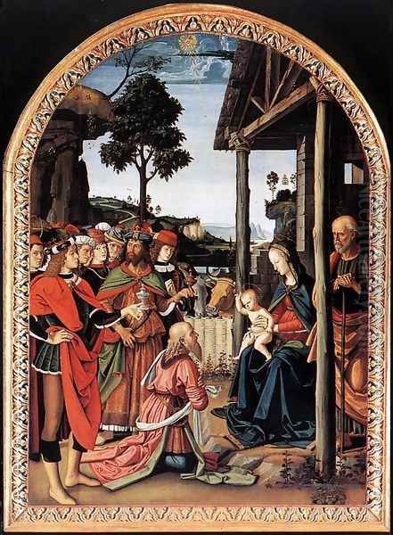 Adoration of the Kings (Epiphany) c. 1476 Oil Painting by Pietro Vannucci Perugino