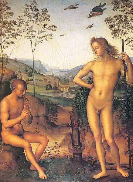 Apollo and Marsyas Oil Painting by Pietro Vannucci Perugino