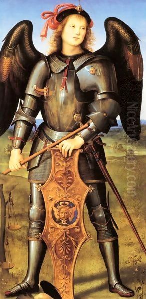 St Michael Oil Painting by Pietro Vannucci Perugino