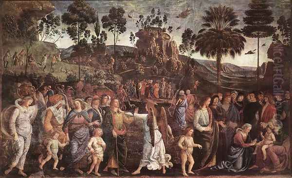 Moses's Journey into Egypt Oil Painting by Pietro Vannucci Perugino