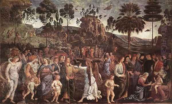 Moses's Journey into Egypt and the Circumcision of His Son Eliezer c. 1482 Oil Painting by Pietro Vannucci Perugino