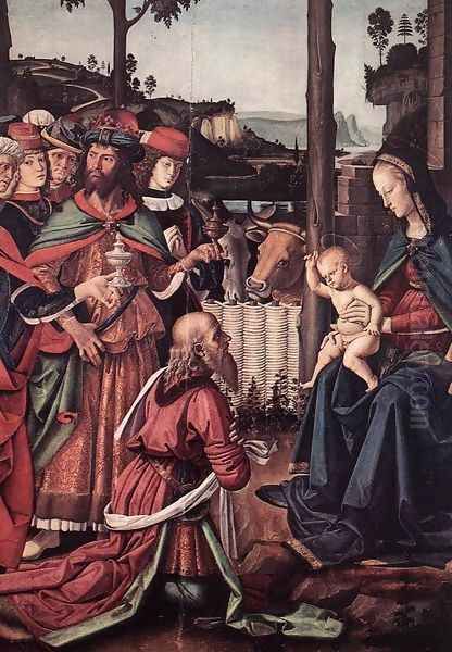 Adoration of the Kings (Epiphany) [detail: 1] Oil Painting by Pietro Vannucci Perugino