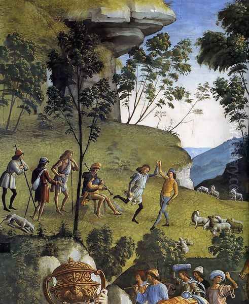 Moses's Journey into Egypt and the Circumcision of His Son Eliezer (detail-4) c. 1482 Oil Painting by Pietro Vannucci Perugino