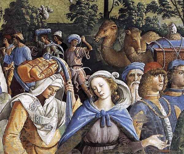 Moses's Journey into Egypt and the Circumcision of His Son Eliezer (detail-2) c. 1482 Oil Painting by Pietro Vannucci Perugino