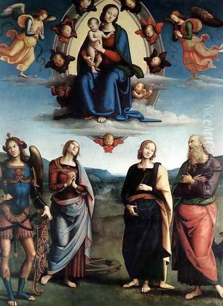 Madonna in Glory with the Child and Saints 1495-96 Oil Painting by Pietro Vannucci Perugino