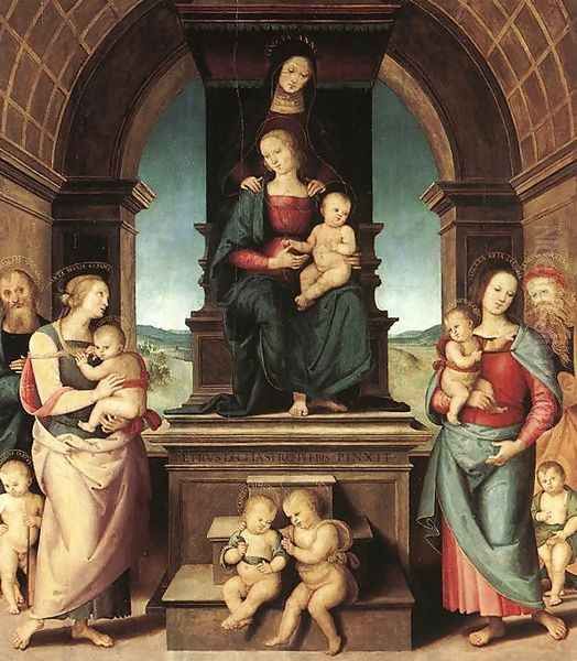 The Family of the Madonna 1500-02 Oil Painting by Pietro Vannucci Perugino