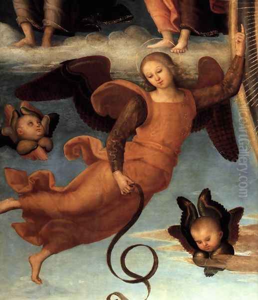 Assumption of the Virgin (detail-2) c. 1506 Oil Painting by Pietro Vannucci Perugino