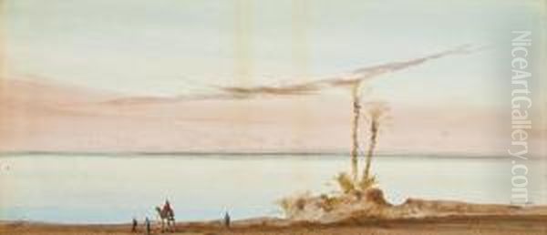 Figures Leading A Camel Oil Painting by Augustus Osborne Lamplough