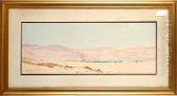 Desert Landscape Oil Painting by Augustus Osborne Lamplough