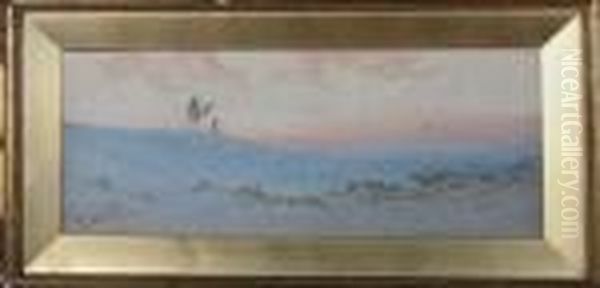 A Desert Skyline Oil Painting by Augustus Osborne Lamplough