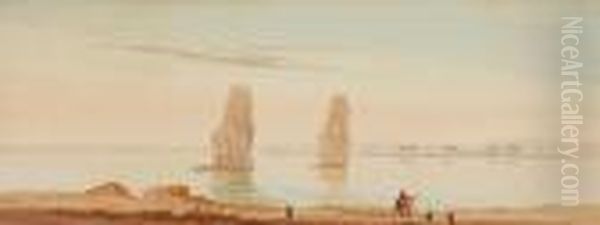 Colossi Of Memnon Oil Painting by Augustus Osborne Lamplough