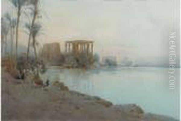 Isle Of Philae Oil Painting by Augustus Osborne Lamplough