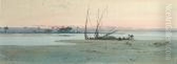 The Nile At Dusk Oil Painting by Augustus Osborne Lamplough