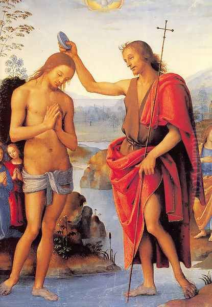 The Baptism of Christ 1490-1500 Oil Painting by Pietro Vannucci Perugino