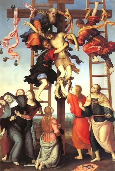 The Deposition from the Cross Oil Painting by Pietro Vannucci Perugino