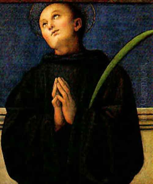 Saint Placidus 1495-98 Oil Painting by Pietro Vannucci Perugino