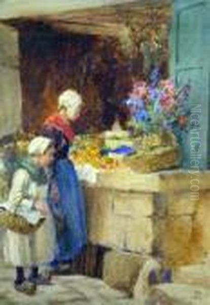 The Fruit Stall by Percy Lancaster