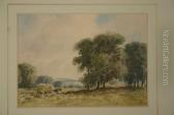 Rural Scene With Trees And Haymaking Horse And Car by Percy Lancaster