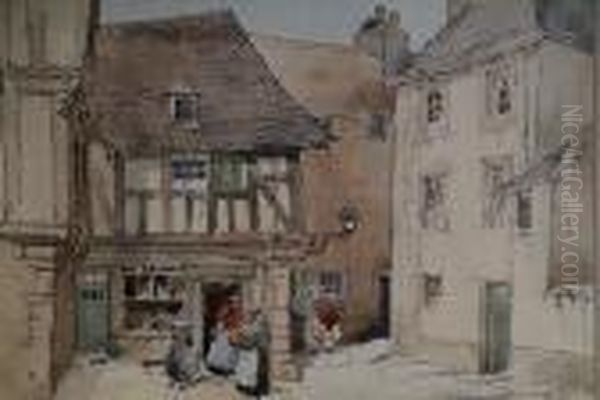 Normandy Village Street Scene by Percy Lancaster