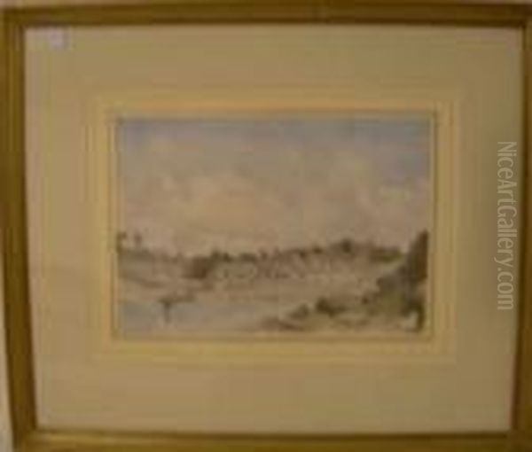 A Fishing Village Oil Painting by Percy Lancaster