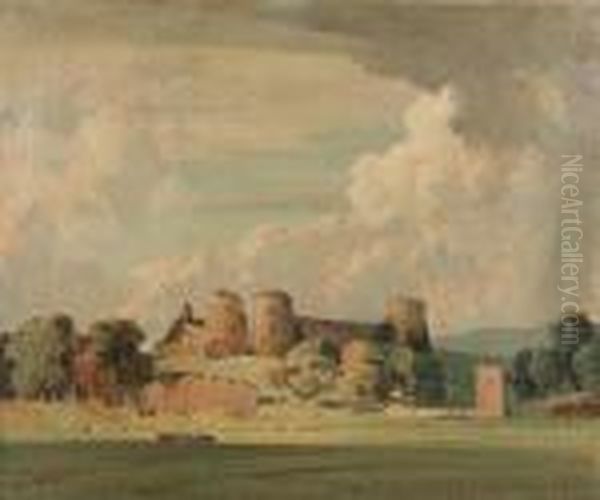 Rhuddlan Castle Oil Painting by Percy Lancaster