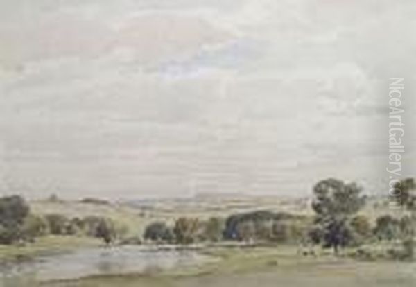 In Wharfedale Oil Painting by Percy Lancaster