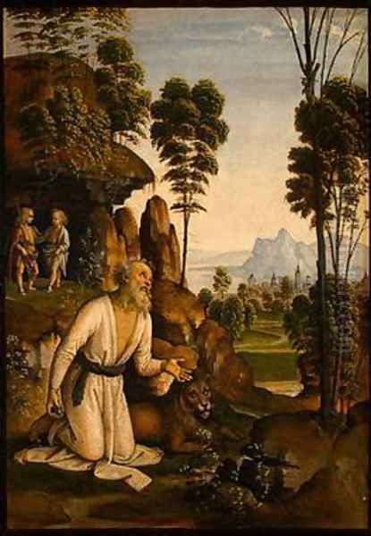 St. Jerome in the Wilderness Oil Painting by Pietro Vannucci Perugino