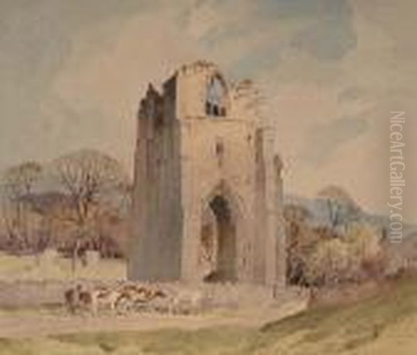 The Abbey, With 6 Others By The Same Hand Within A Folio Oil Painting by Percy Lancaster