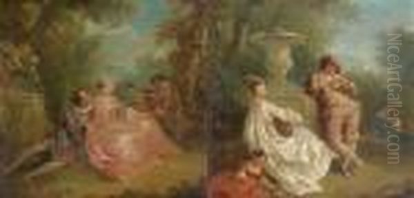 Scenes Galantes Oil Painting by Nicolas Lancret