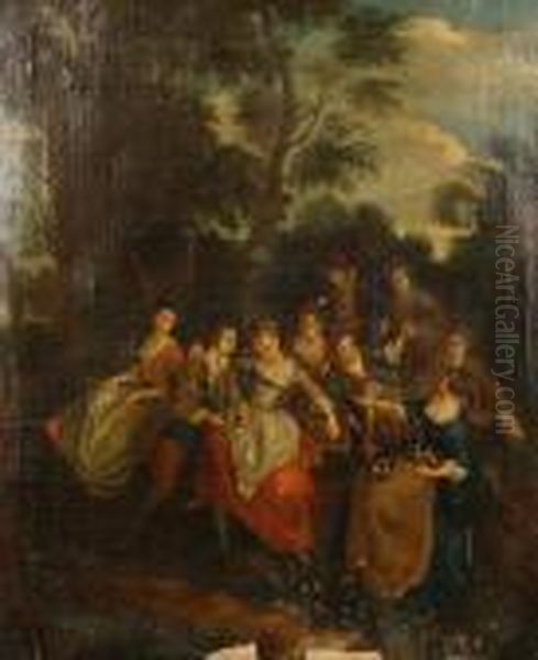 Les Printemps Oil Painting by Nicolas Lancret