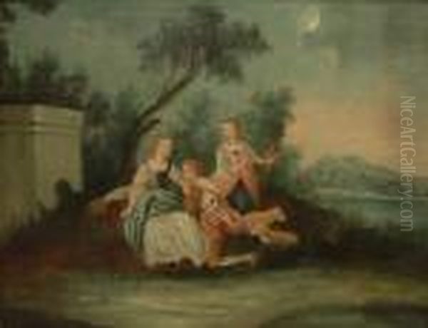 Scene Galante Oil Painting by Nicolas Lancret