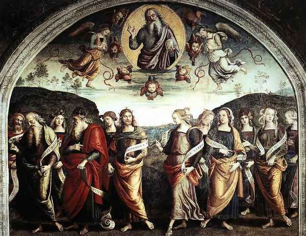 The Almighty with Prophets and Sybils 1500 Oil Painting by Pietro Vannucci Perugino