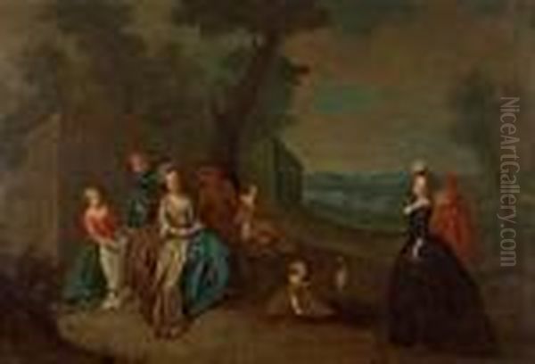 Concert Galant Dans Un Parc Oil Painting by Nicolas Lancret