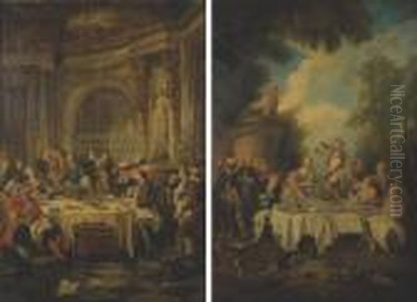 Le Dejeuner De Jambon Oil Painting by Nicolas Lancret