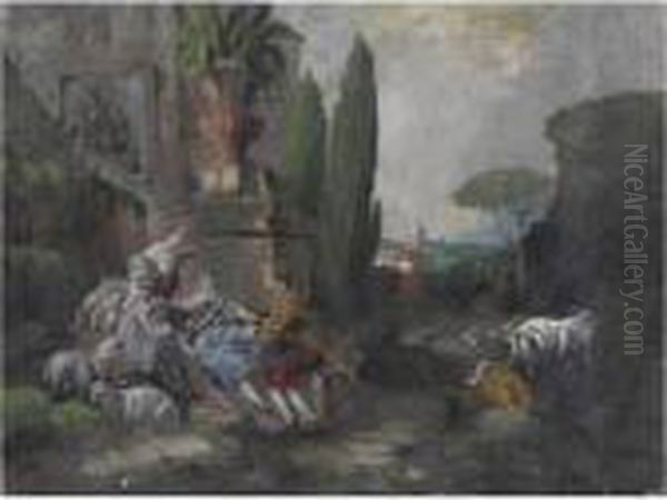 Scena Galante Oil Painting by Nicolas Lancret