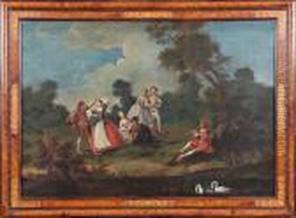 Le Pas De Danse Oil Painting by Nicolas Lancret