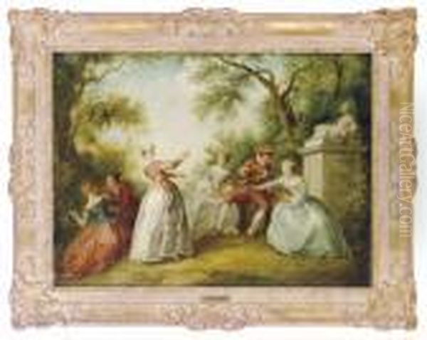 A Fete Champetre Oil Painting by Nicolas Lancret