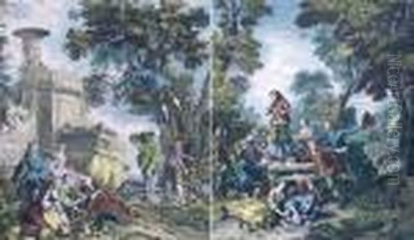 Die Lufft; Die Erde Oil Painting by Nicolas Lancret