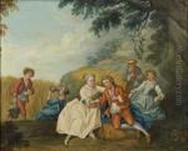 La Taquine Oil Painting by Nicolas Lancret