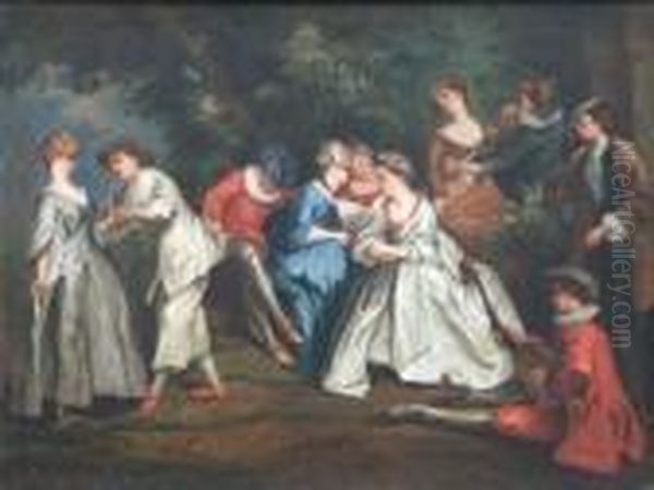 L'occasion Fortunee. Oil Painting by Nicolas Lancret