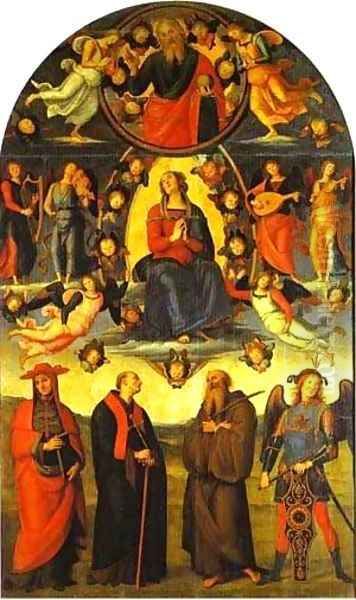 The Assumption Of The Virgin With Saints 1500 Oil Painting by Pietro Vannucci Perugino